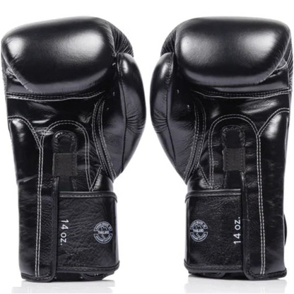 Pair of twins special black boxing gloves on a white background
