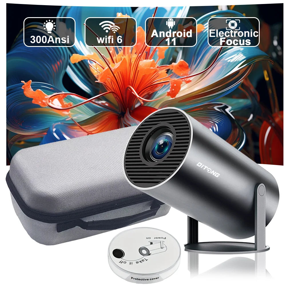 4K Mini Projector | Watch and LEARN From Your Favourite Fighters | 100 inch Screen | HD 1280x720P Android LED Portable Home Cinema - FitZone360