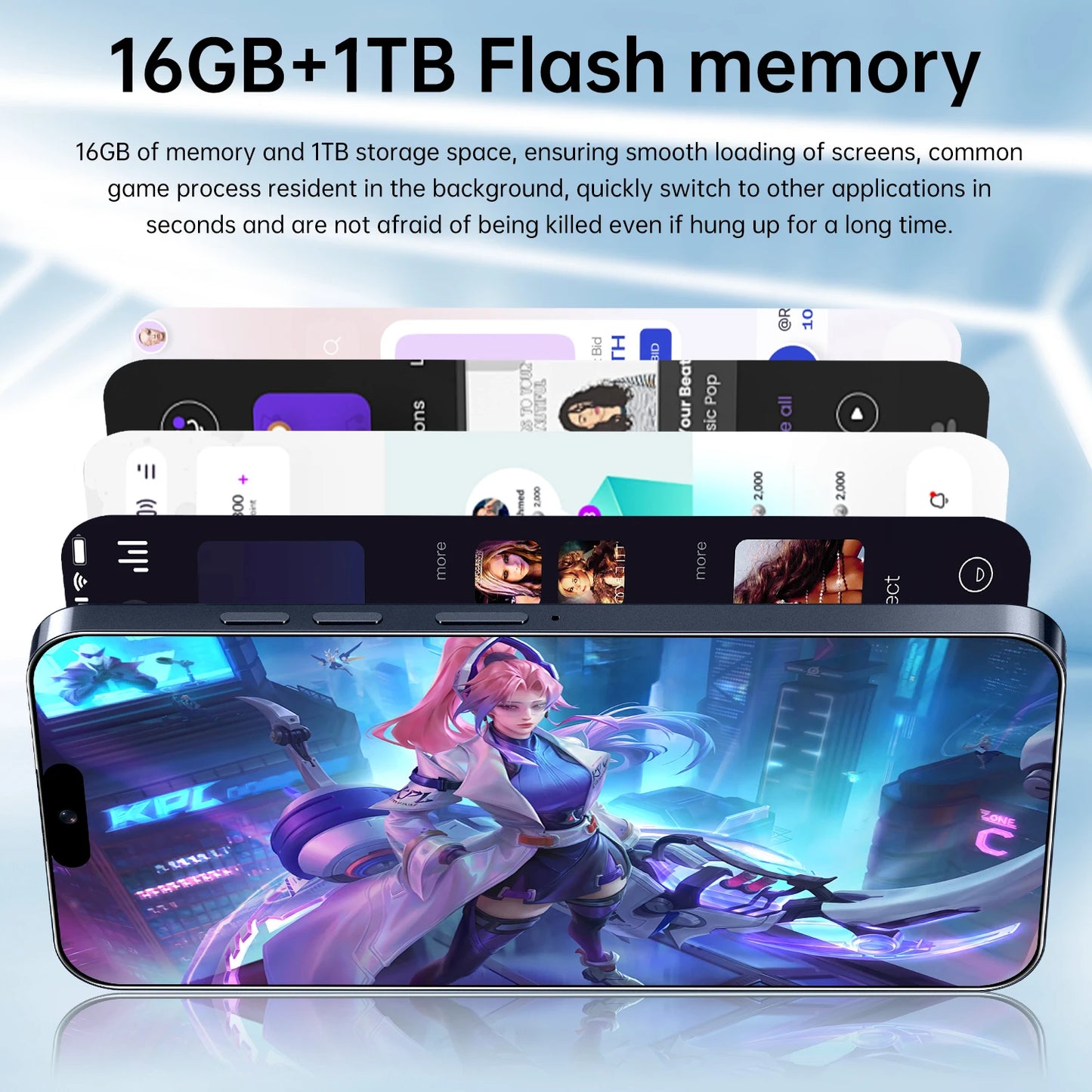 I16 Pro Max 7.3" HD 5G Smartphone | Global Android 14 Mobile Phone with Dual SIM, 8000mAh Battery, Unlocked 4G/5G Cellphone - FitZone360