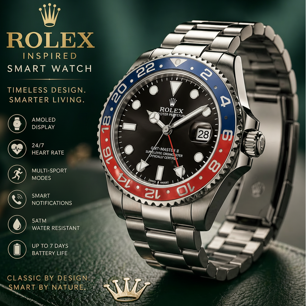 Rolex-Inspired Smartwatch | 1.43" HD AMOLED, GPS - FitZone360