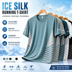 Men's Ice Silk Running T-Shirt | Quick-Dry, Breathable & Reflective Design