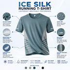 Men's Ice Silk Running T-Shirt | Quick-Dry, Breathable & Reflective Design