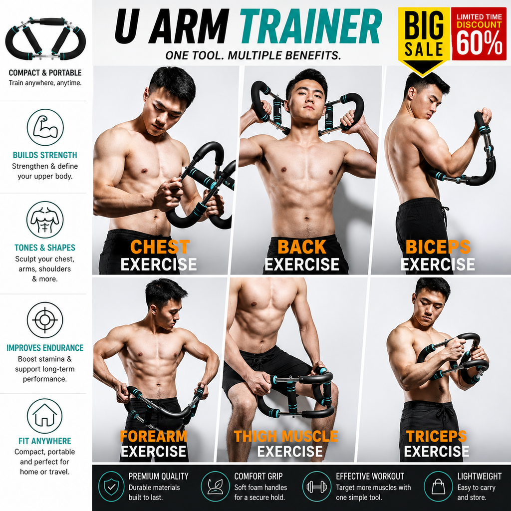 Multifunctional U-Arm Trainer | Upper Body Strength & Muscle Toning Device | 88 Lbs (40KG) Resistance