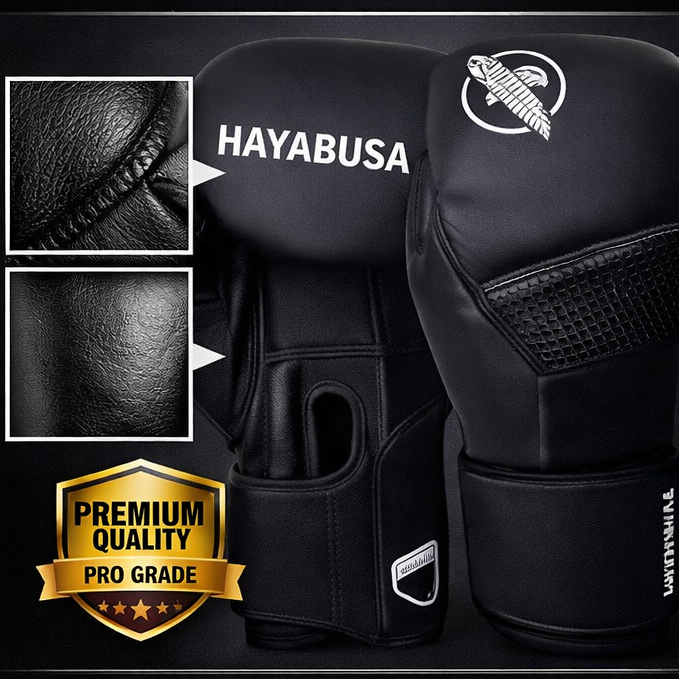 HAYABUSA Classic Matte Black Boxing Gloves - FitZone360