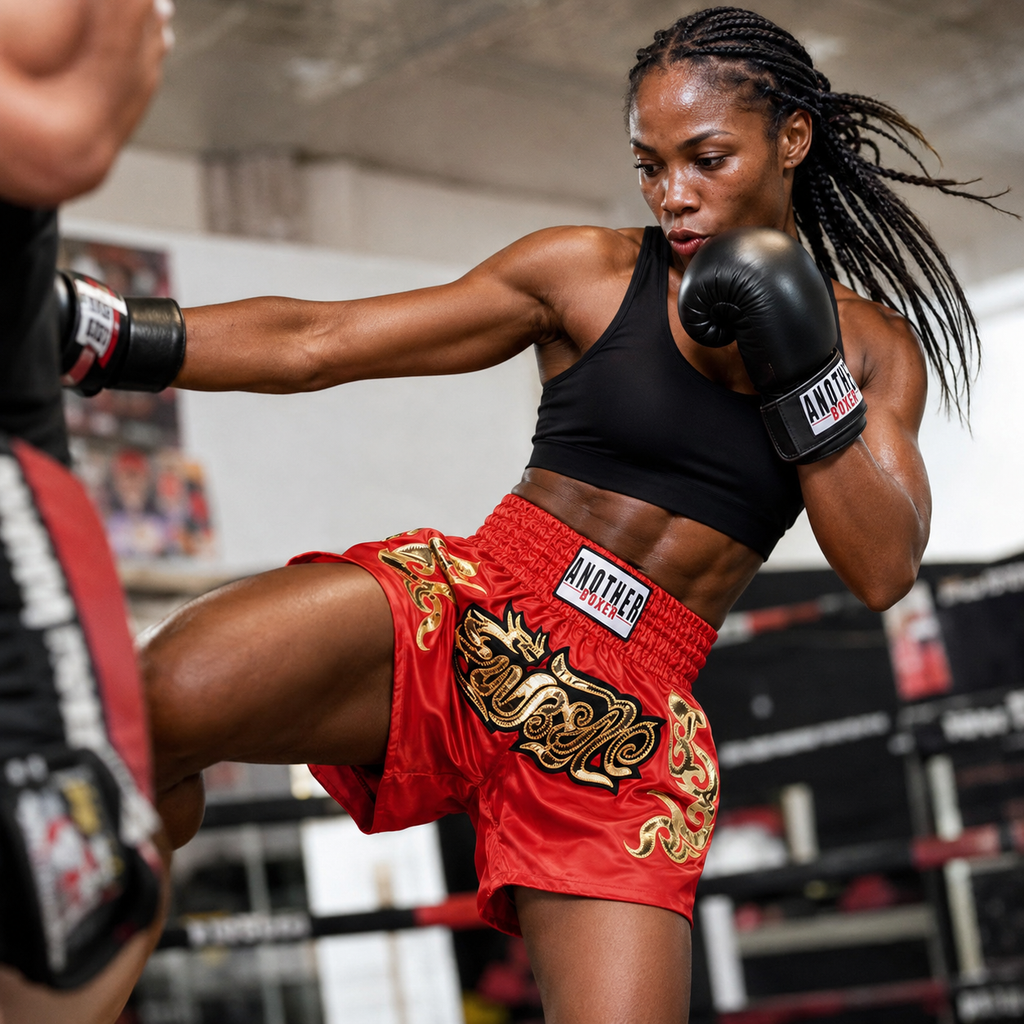 Another Boxer Red Muay Thai Shorts | Thai Boxing Training Shorts