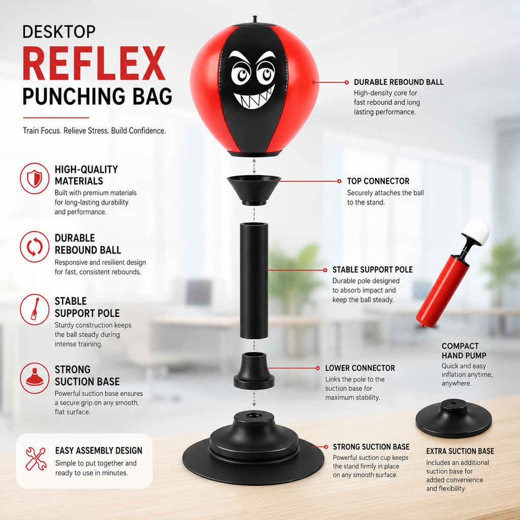 Desktop Boxing Speed Ball Punching Bag Stress Buster