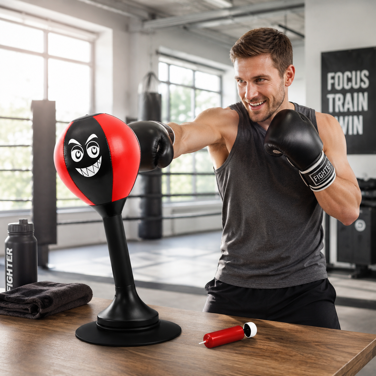 Desktop Boxing Speed Ball Punching Bag Stress Buster
