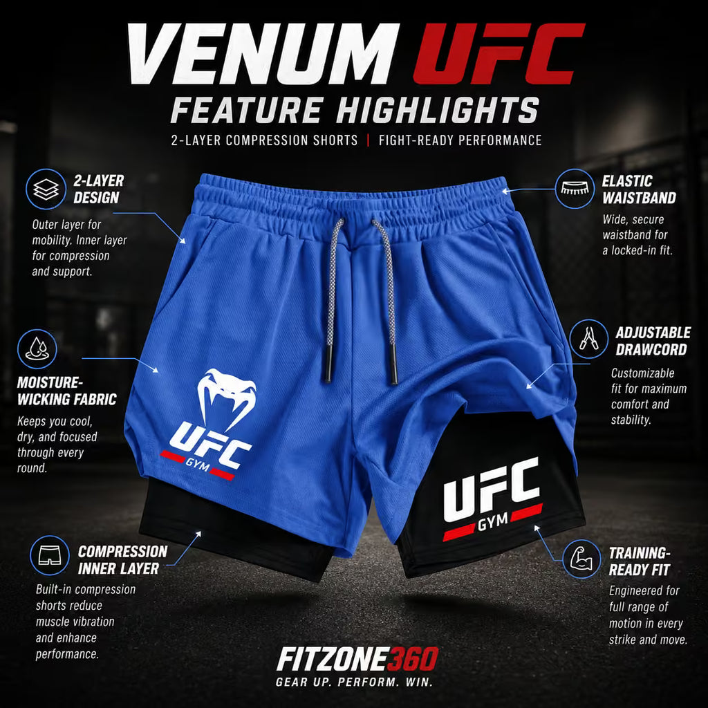 2-Layer MMA Compression Shorts | Muay Thai & Gym Training | SLIM Fit