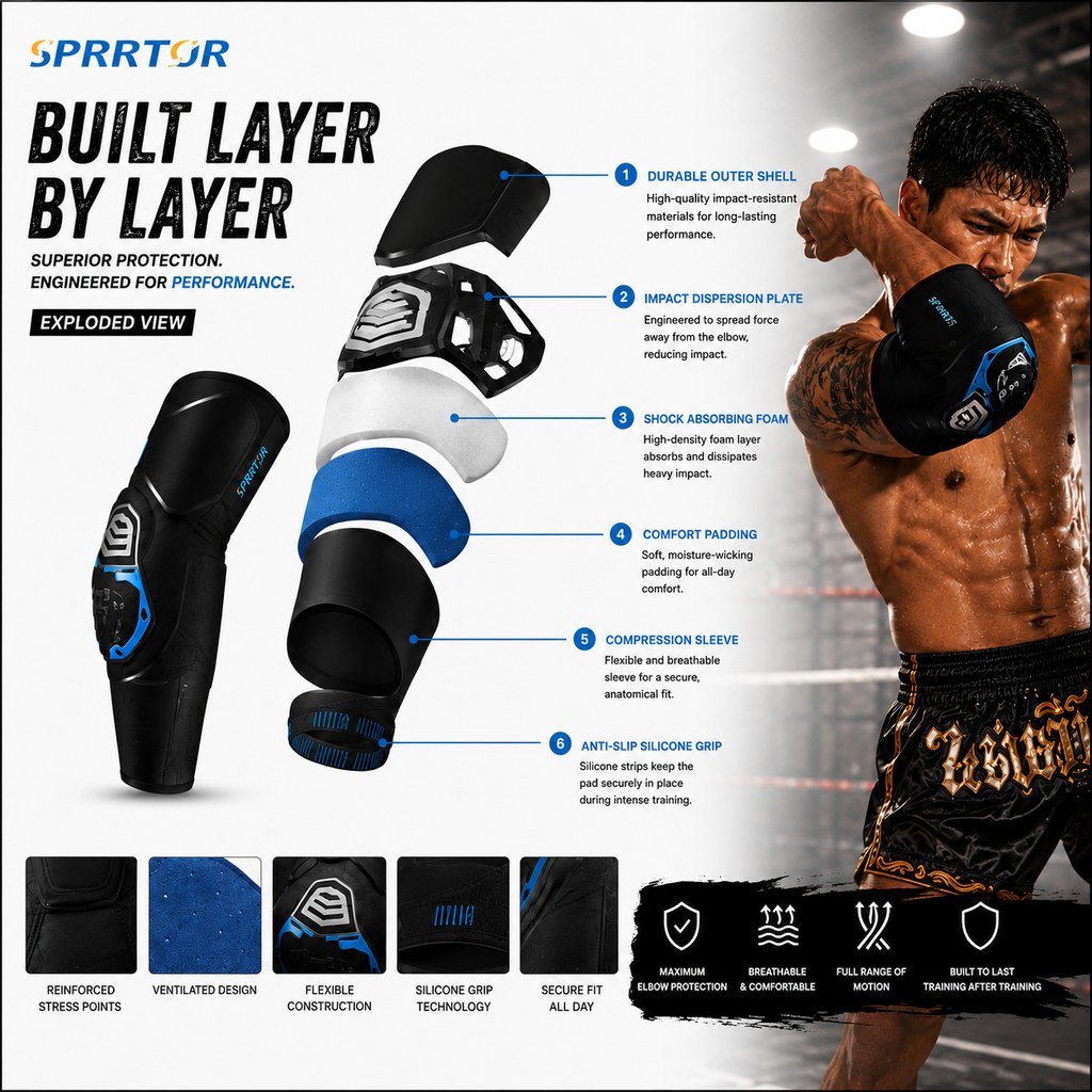 Muay Thai Elbow Pads | Martial Arts Elbow Guards for Training