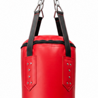 Red punching bag with 'Faixtex' branding on a white background