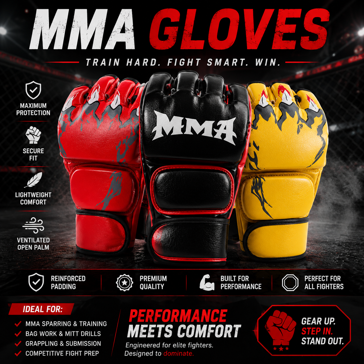 MMA 4oz Boxing Gloves | Mixed Martial Arts - FitZone360