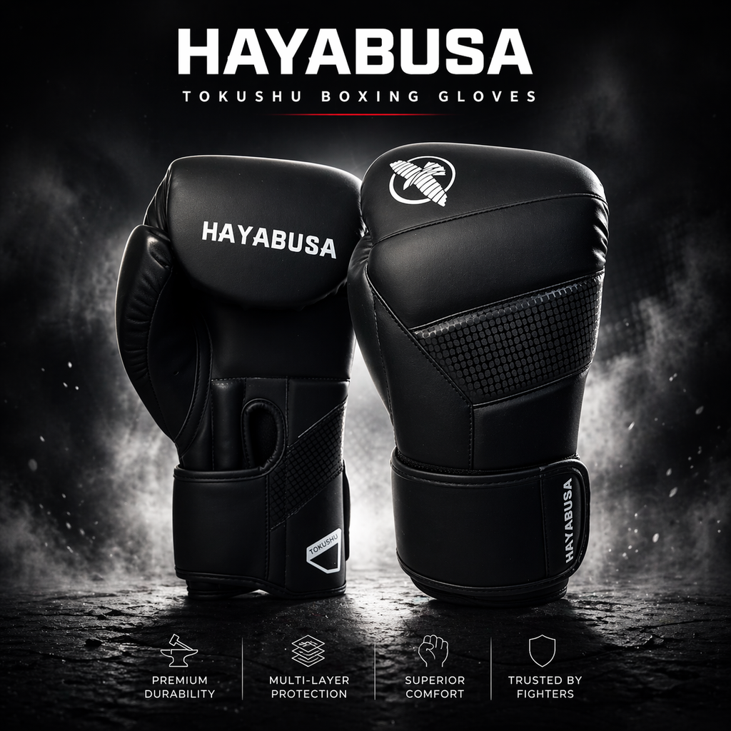 HAYABUSA Classic Matte Black Boxing Gloves - FitZone360