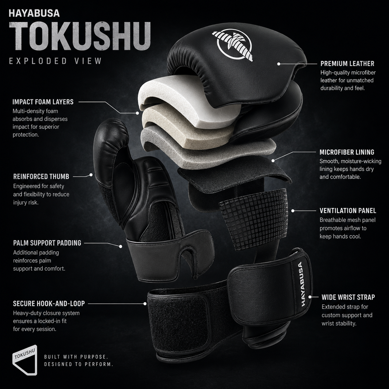 HAYABUSA Classic Matte Black Boxing Gloves - FitZone360