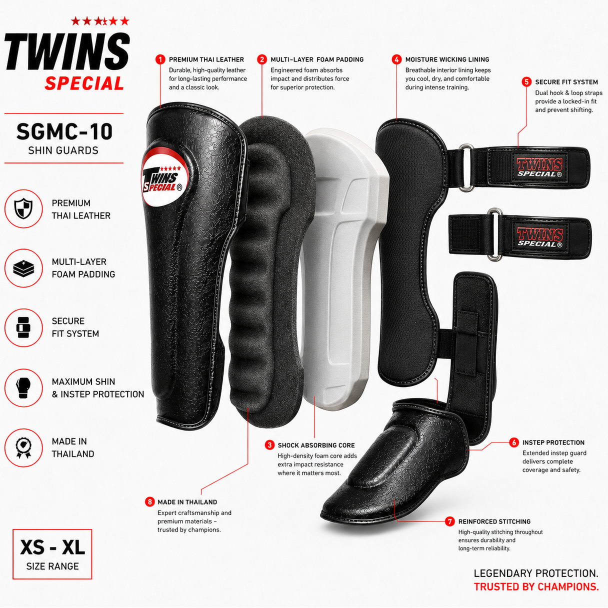 Twins Special Shin Guards | Muay Thai MMA & Kickboxing - FitZone360