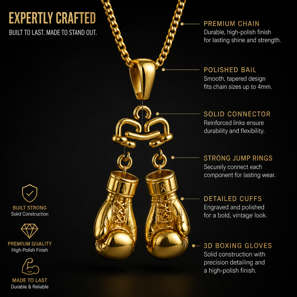 Vintage Boxing Chain Gold Plated Necklace - FitZone360