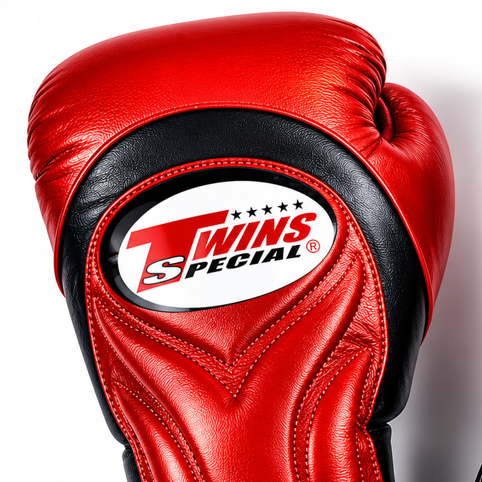 Red boxing glove with Twins Special logo on a white background