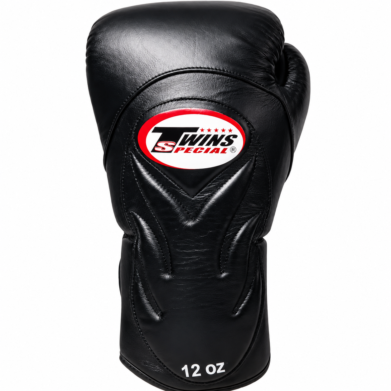 Black boxing glove with Twins Special logo on a white background