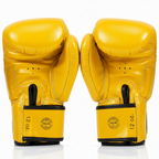 Pair of yellow boxing gloves on a white background