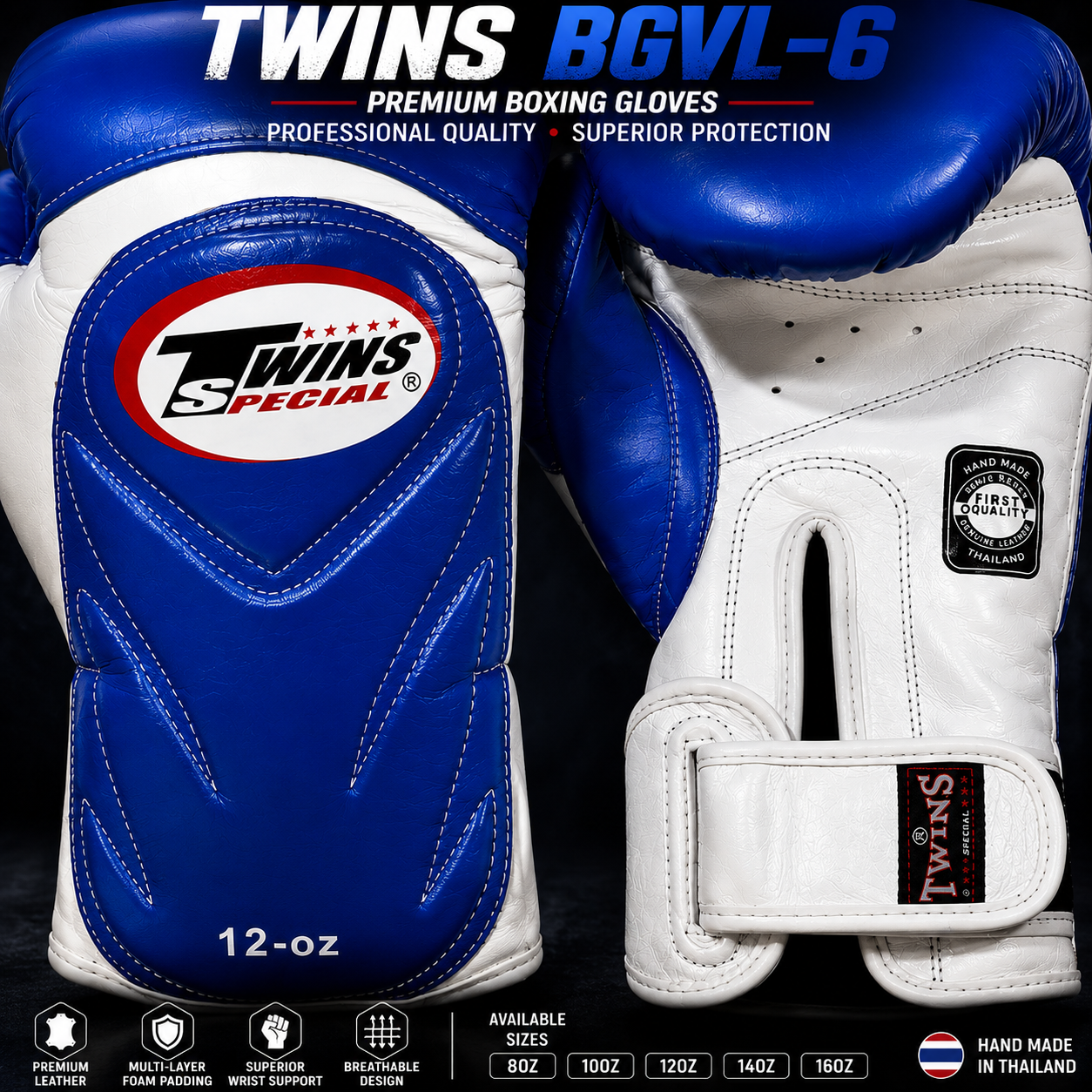 Twins Special Boxing Gloves BGVL-6 | Premium Muay Thai & Boxing Gloves