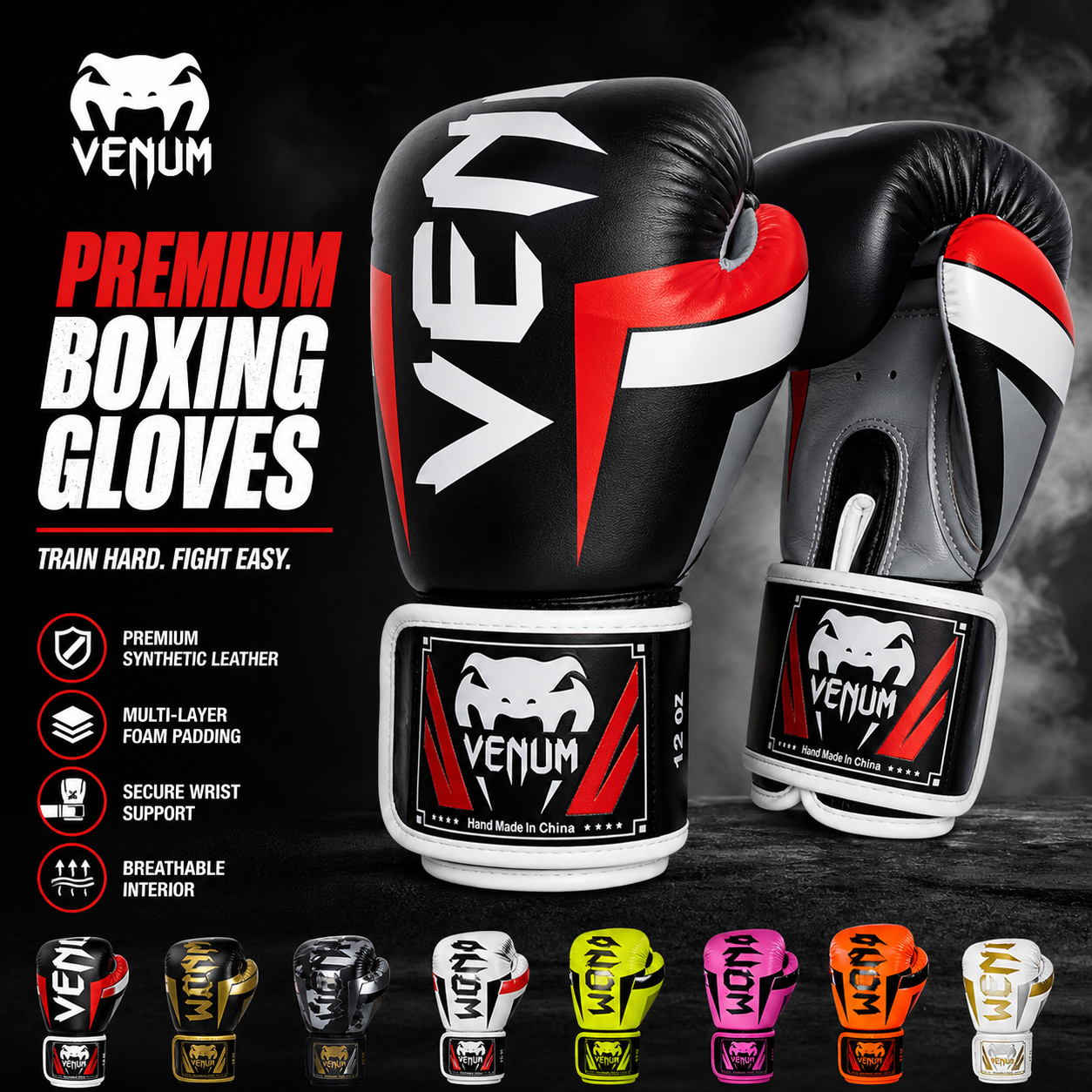 Venum Premium Boxing Gloves | Multi-Colour Pro Training & Sparring Gloves
