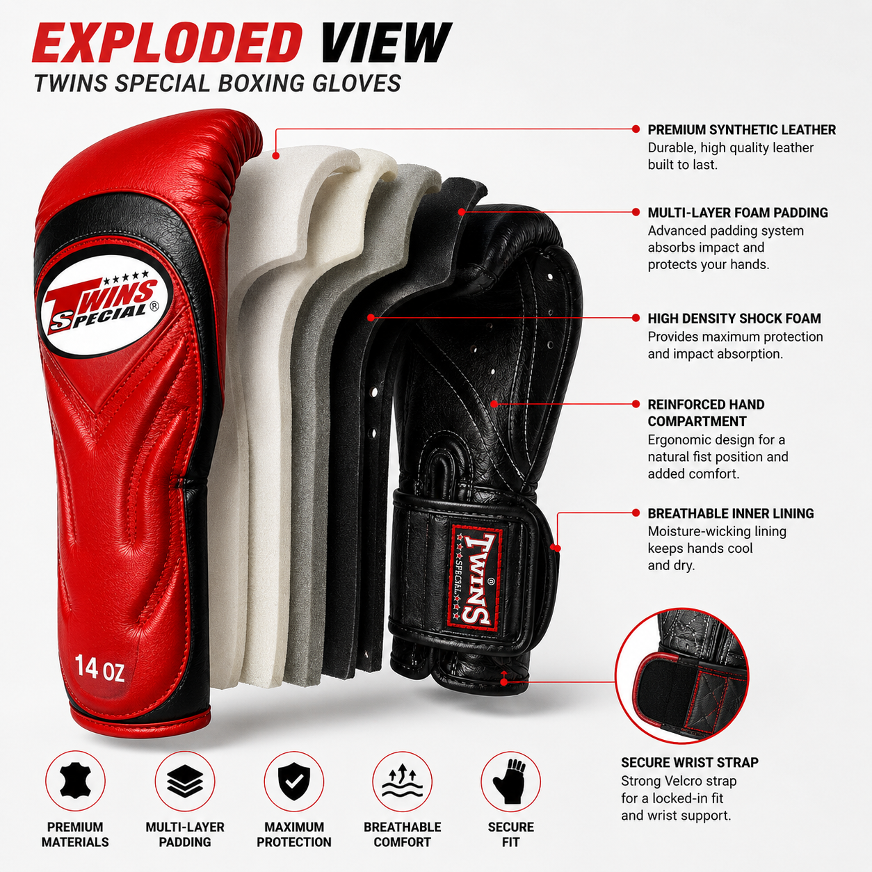 Twins Special Boxing Gloves BGVL-6 | Premium Muay Thai & Boxing Gloves - FitZone360