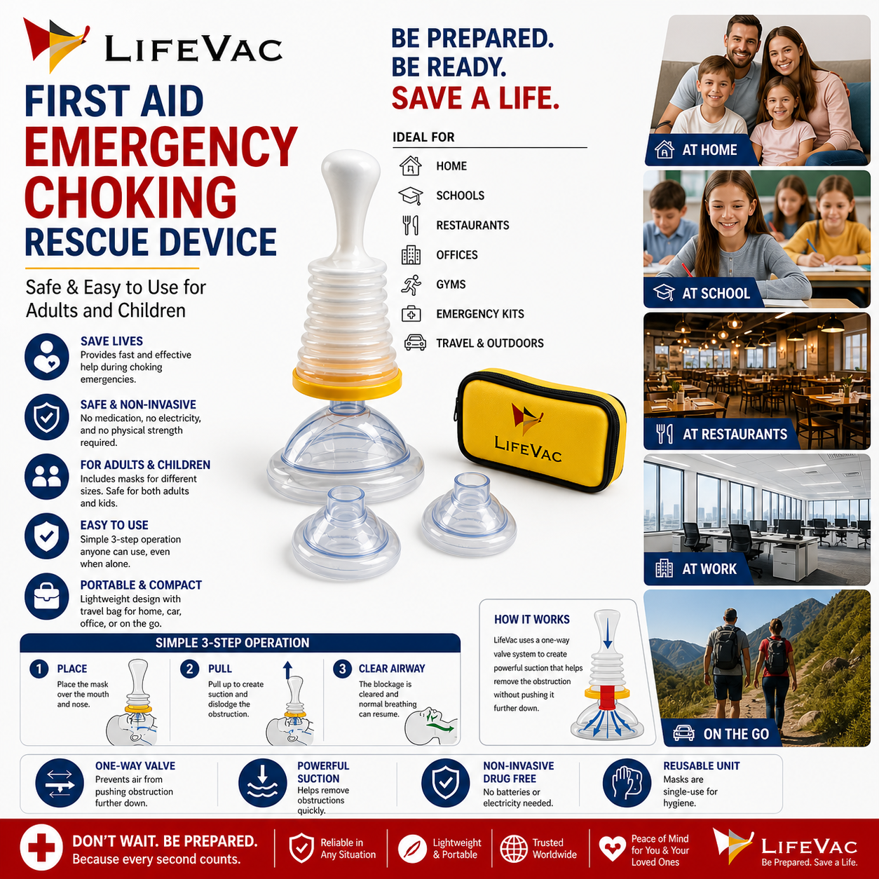 LifeVac First Aid | Emergency Choking Rescue Device for Adults and Children - FitZone360