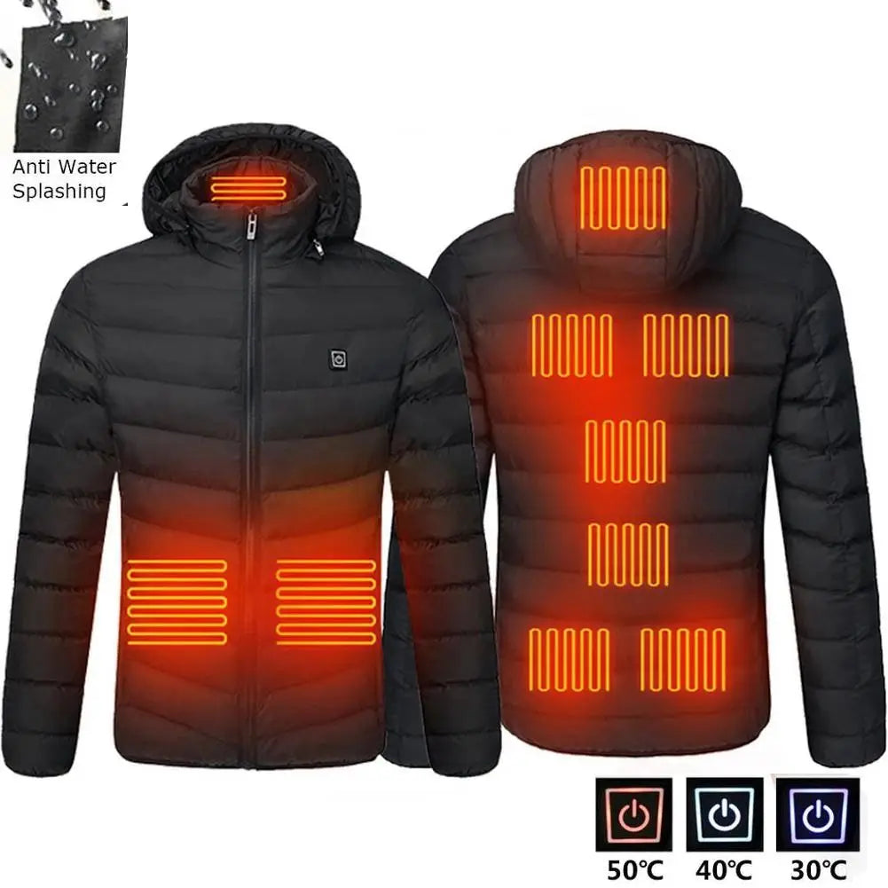 Men’s and Womens 17-Zone USB Heated Jacket – Electric Thermal Winter Coat