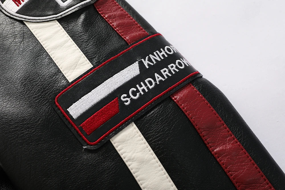 Men’s Vintage Motorcycle Jacket | Embroidered Biker Bomber Coat