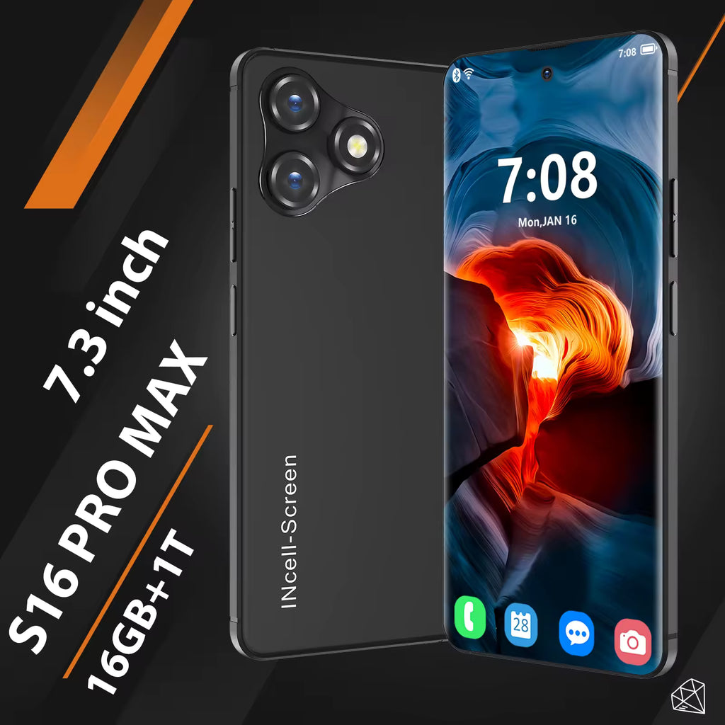 16 Pro Max 7.3" HD 5G Smartphone | Global Android 14 Mobile Phone with Dual SIM, 8000mAh Battery, Unlocked 4G/5G Cellphone - FitZone360