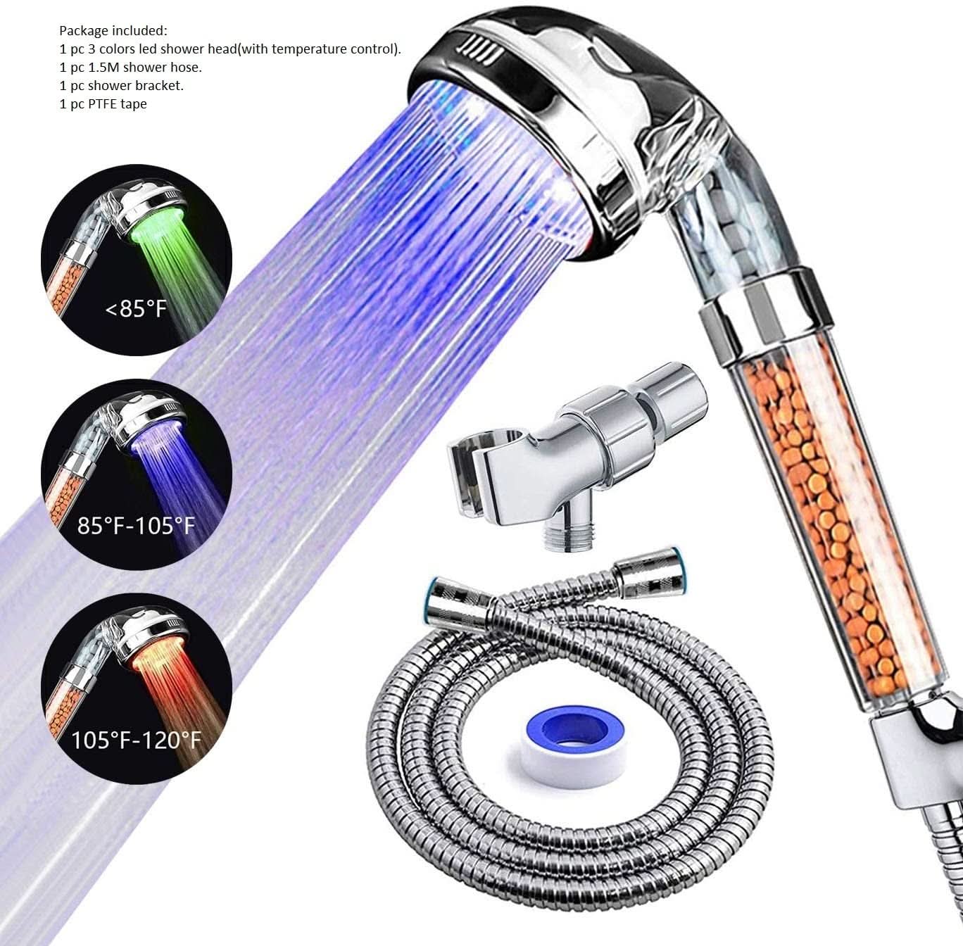 LED Mineral Spa Shower Head | Eco-Friendly, Water-Saving & Spa-Like Experience 🌈🚿 - FitZone360