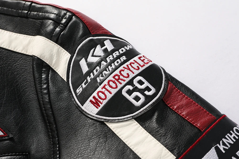 Men’s Vintage Motorcycle Jacket | Embroidered Biker Bomber Coat
