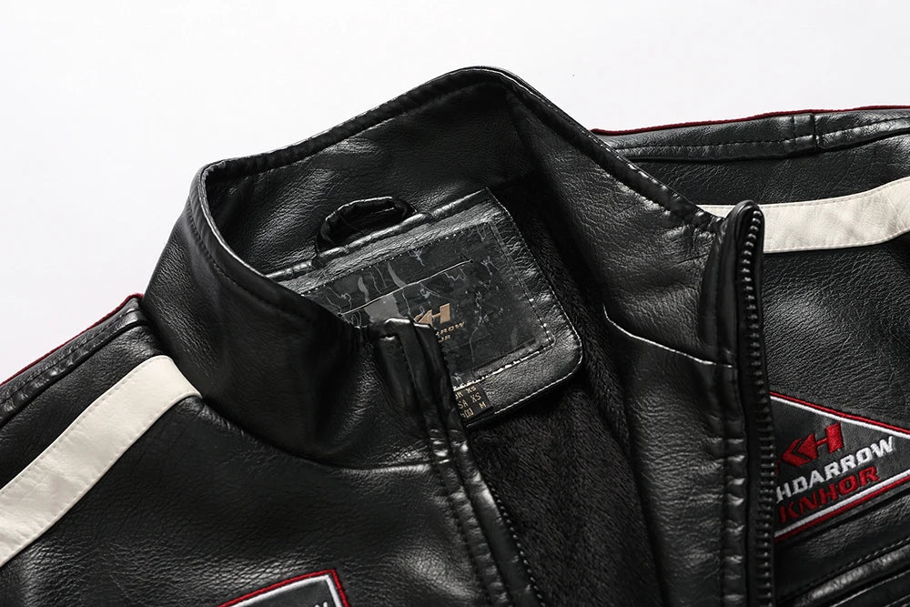 Men’s Vintage Motorcycle Jacket | Embroidered Biker Bomber Coat