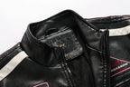Men’s Vintage Motorcycle Jacket | Embroidered Biker Bomber Coat