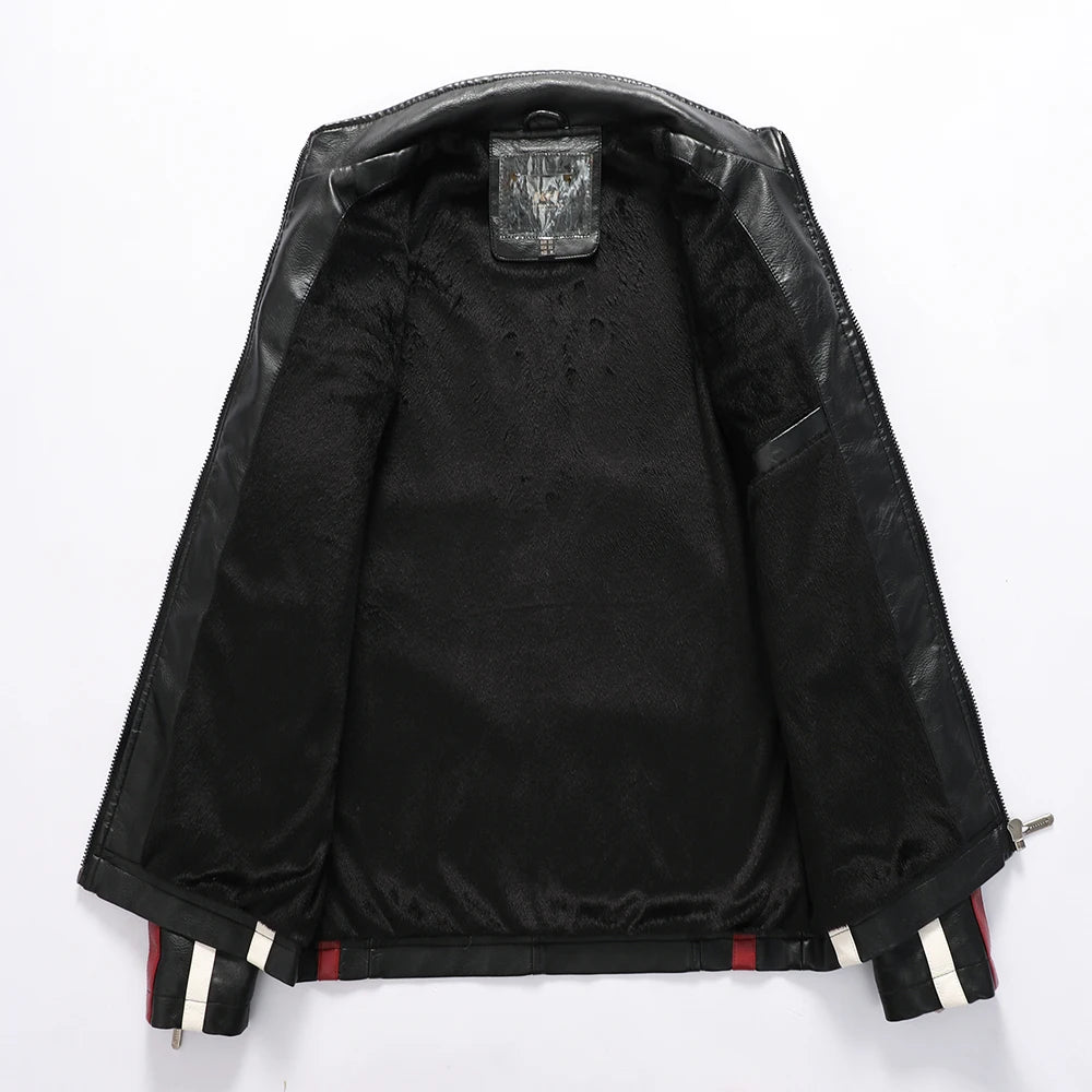Men’s Vintage Motorcycle Jacket | Embroidered Biker Bomber Coat