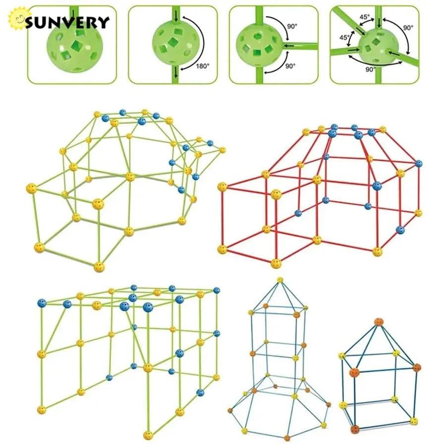 Ultimate Kids Fort Building Kit: Construction Fortress - FitZone360