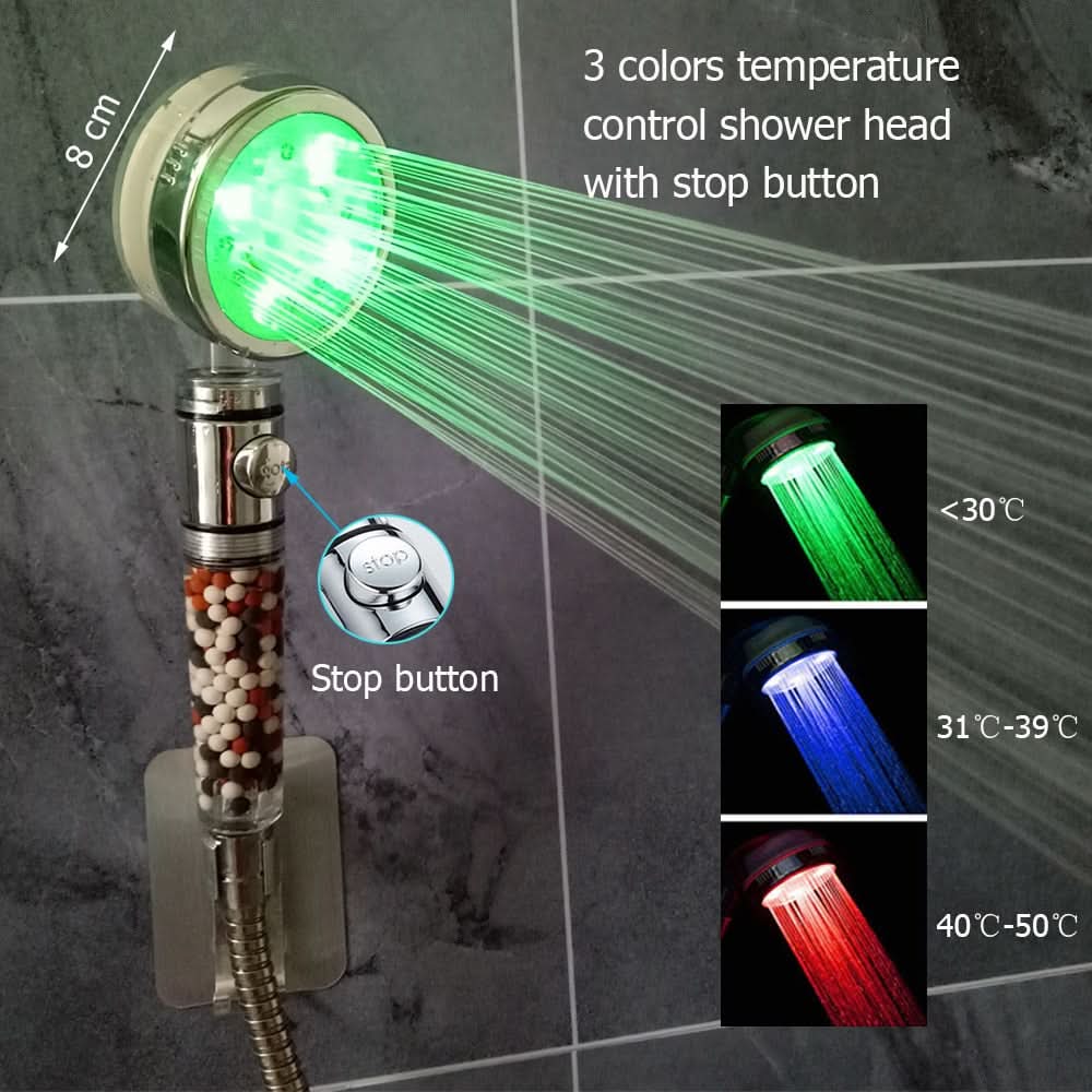 LED Mineral Spa Shower Head | Eco-Friendly, Water-Saving & Spa-Like Experience 🌈🚿 - FitZone360