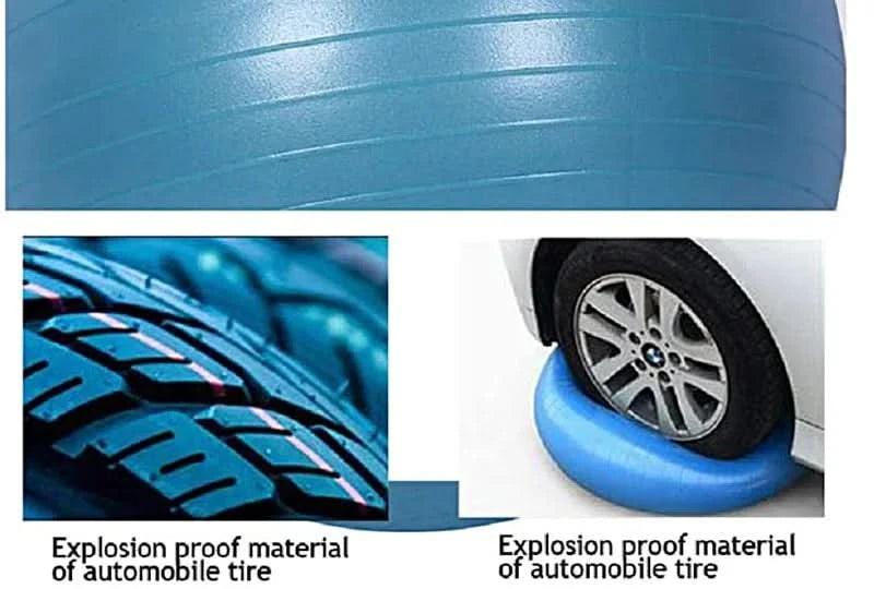 PVC Yoga & Exercise Ball | Anti-Burst Balance Ball for Home Gym & Pilates (45cm–85cm) - FitZone360