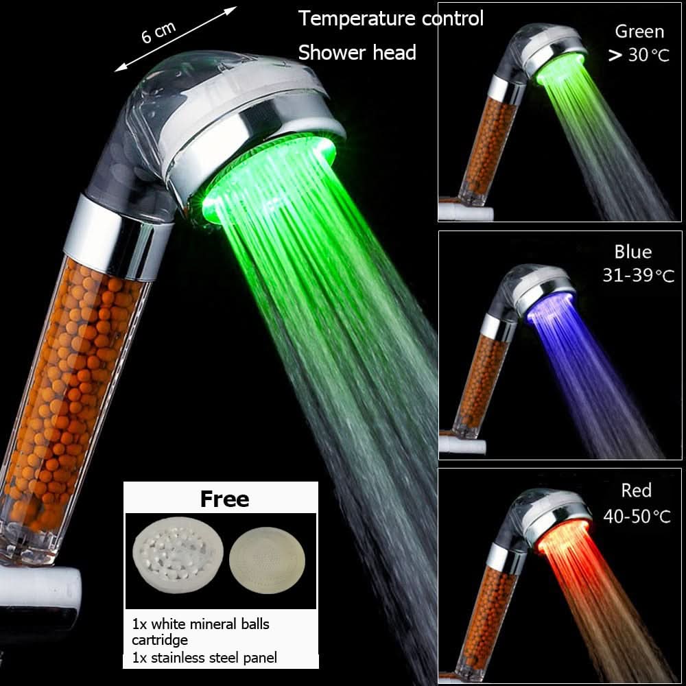 LED Mineral Spa Shower Head | Eco-Friendly, Water-Saving & Spa-Like Experience 🌈🚿 - FitZone360