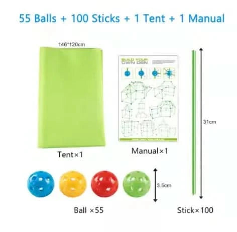 Ultimate Kids Fort Building Kit: Construction Fortress - FitZone360
