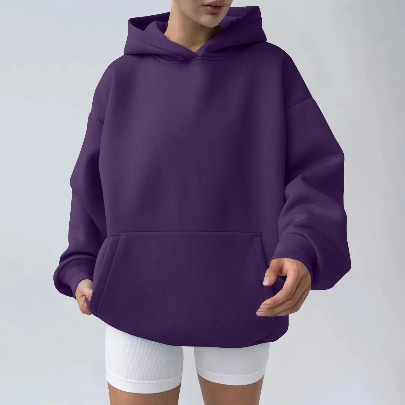 Trendy Solid Color Sports Hoodies | Fleece Sweatshirts for Men & Women | Couple Pullover for Spring & Autumn - FitZone360
