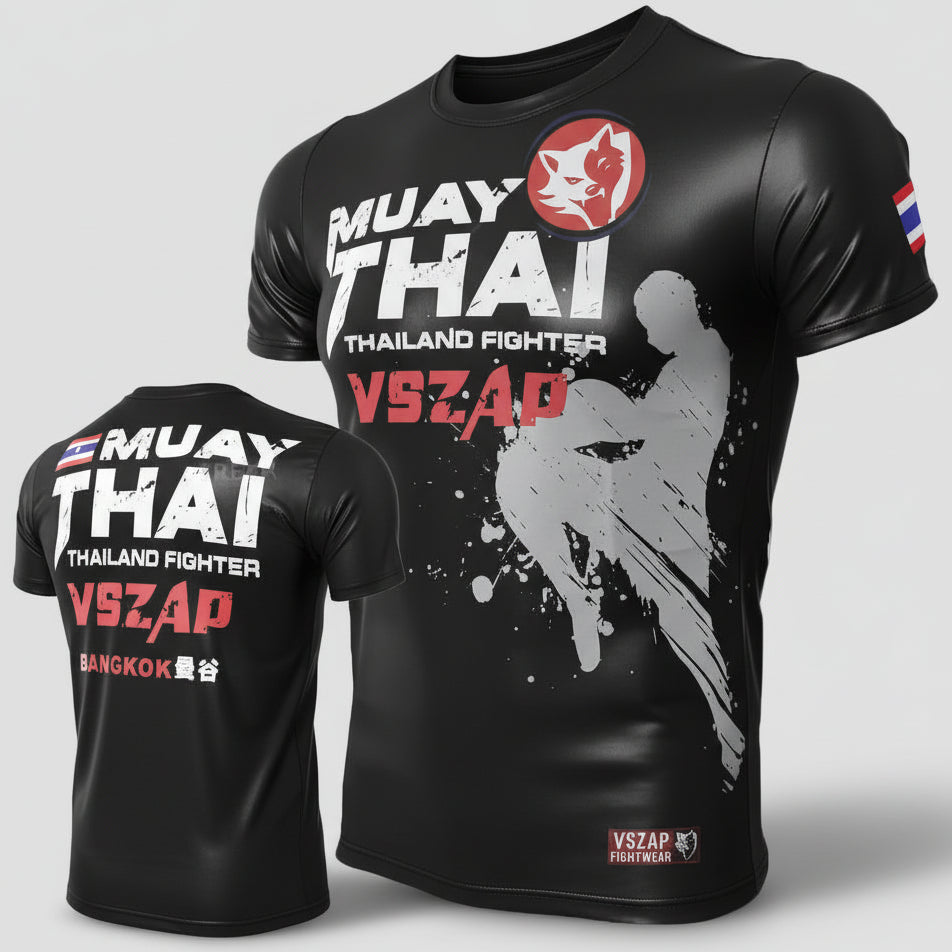 Fashion Muay Thai Sports T-Shirt | Lightweight, Breathable Fitness & Combat Training Tee - FitZone360