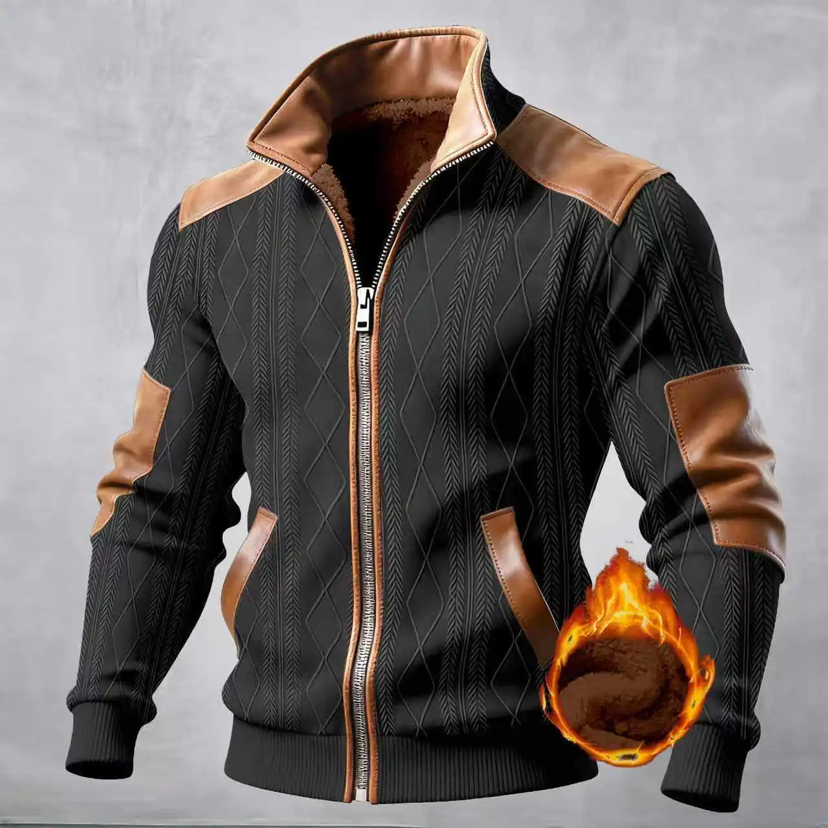Men's Windproof Sports Jacket – Warm Zip-Up Casual Coat for Spring & Autumn