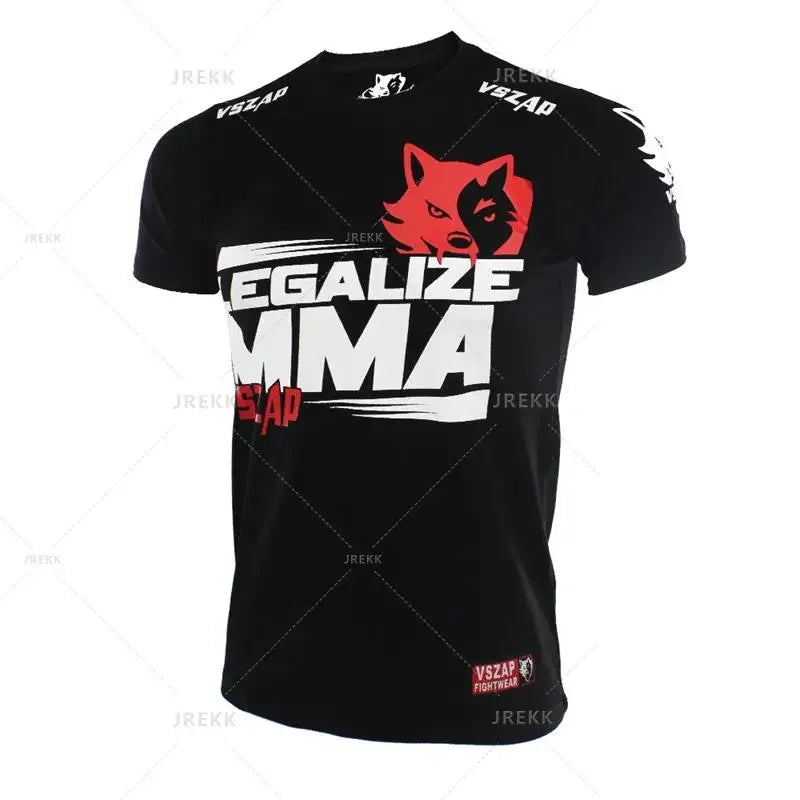 Fashion Muay Thai Sports T-Shirt for Men – Lightweight, Breathable Fitness & Combat Training Tee - FitZone360