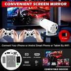 Android 11 P90 MAX Gaming Projector | 19,000+ Retro GAMES | TF Card Support | Wireless Gamepad | Dual WiFi | Portable Home Theater System - FitZone360