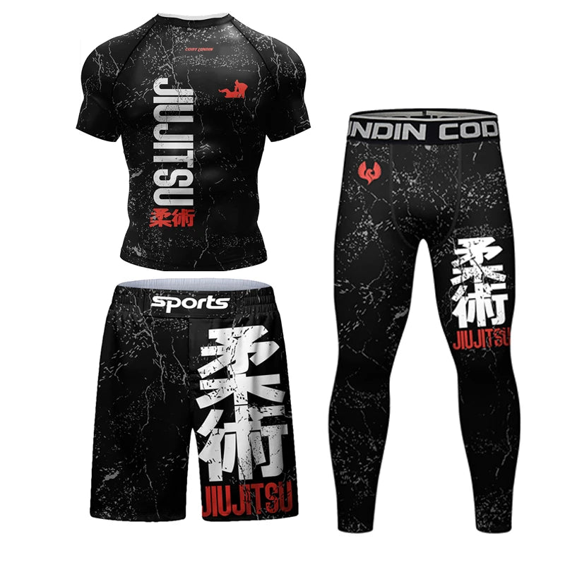 MMA Jiu Jitsu Rashguard & Shorts Set | BJJ Grappling Fightwear - FitZone360