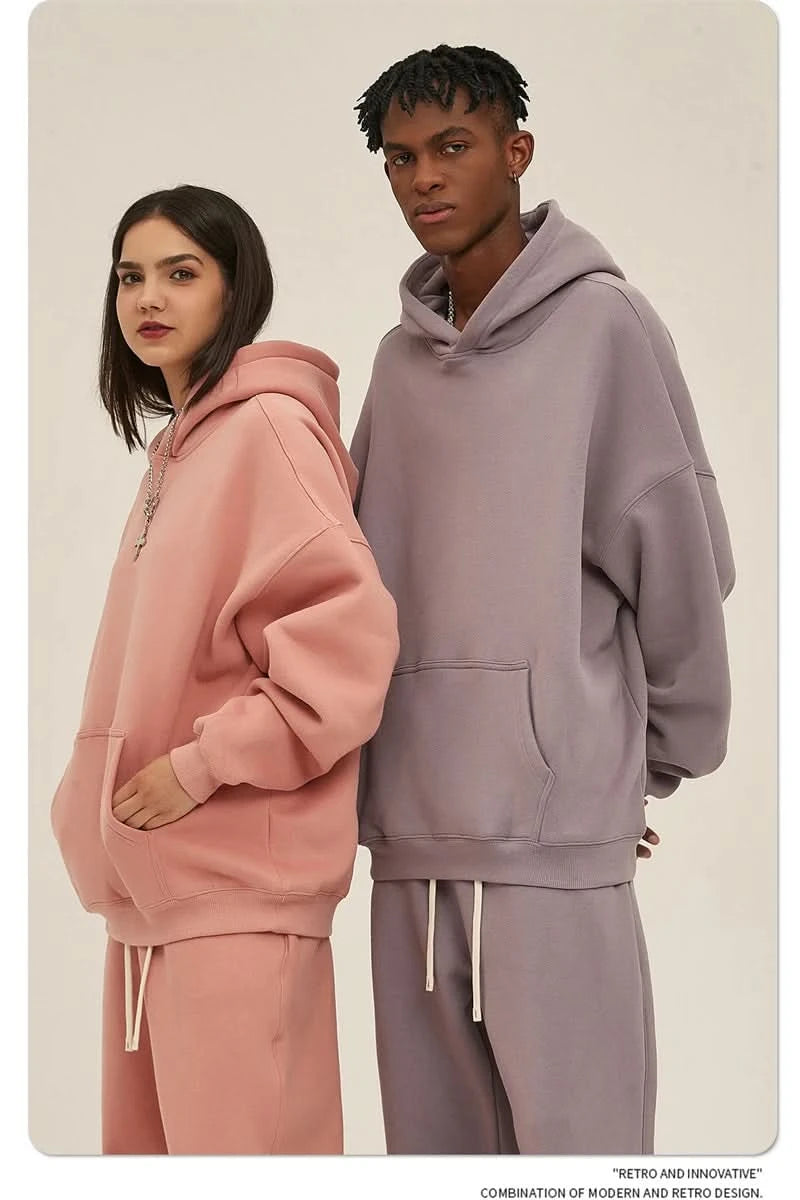 Fleece Hooded Sweatshirt | Unisex Oversized Winter Hoodie Pullover - FitZone360