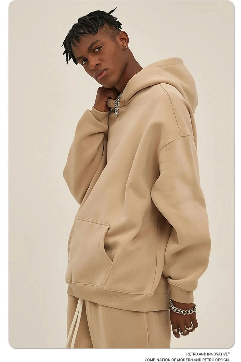 Fleece Hooded Sweatshirt | Unisex Oversized Winter Hoodie Pullover - FitZone360