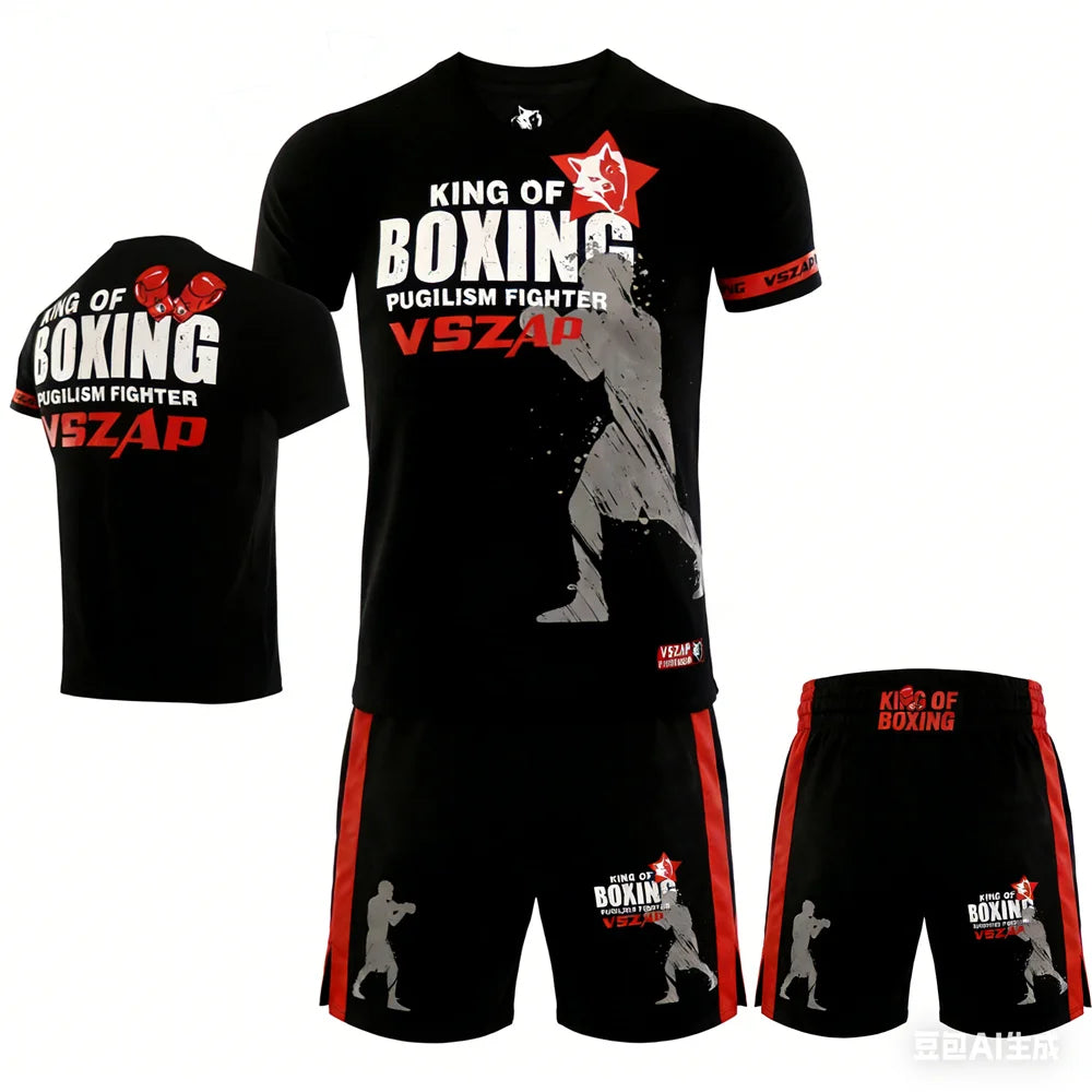 Unisex Muay Thai MMA Boxing Shorts & T-Shirt Set