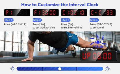 LED Digital Boxing Timer | Round Interval Workout Clock for Boxing. MMA, Muay Thai, and Martial Arts - FitZone360