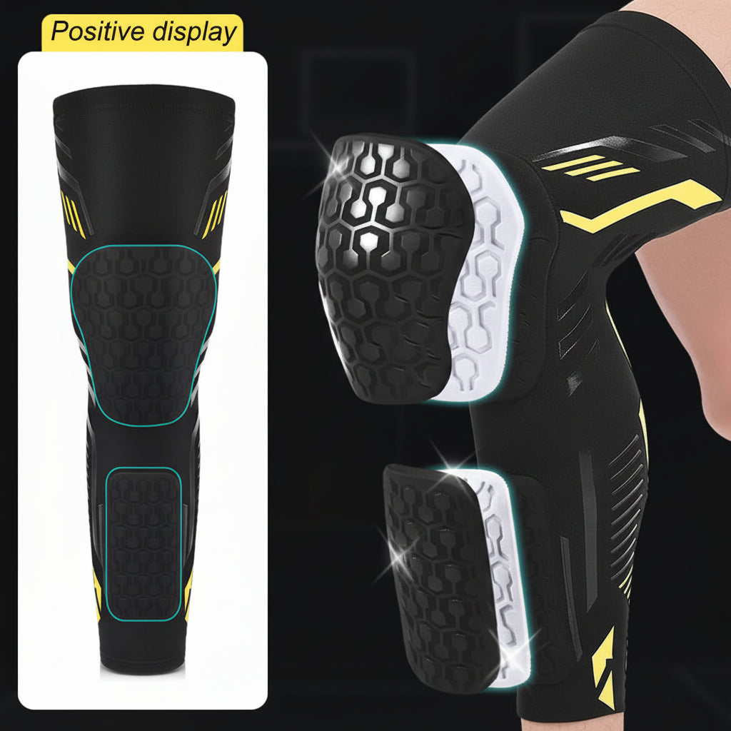 Padded Knee & Shin Compression Sleeve for Muay Thai, MMA & Martial Arts | Impact Protection, Support & Flexibility - FitZone360